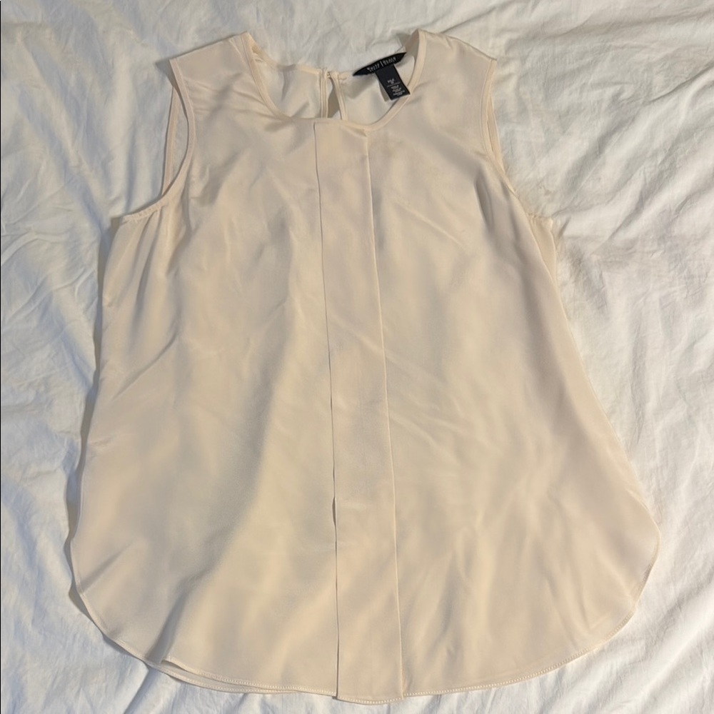 White House Black Market Sleeveless Blouse in Soft Beige